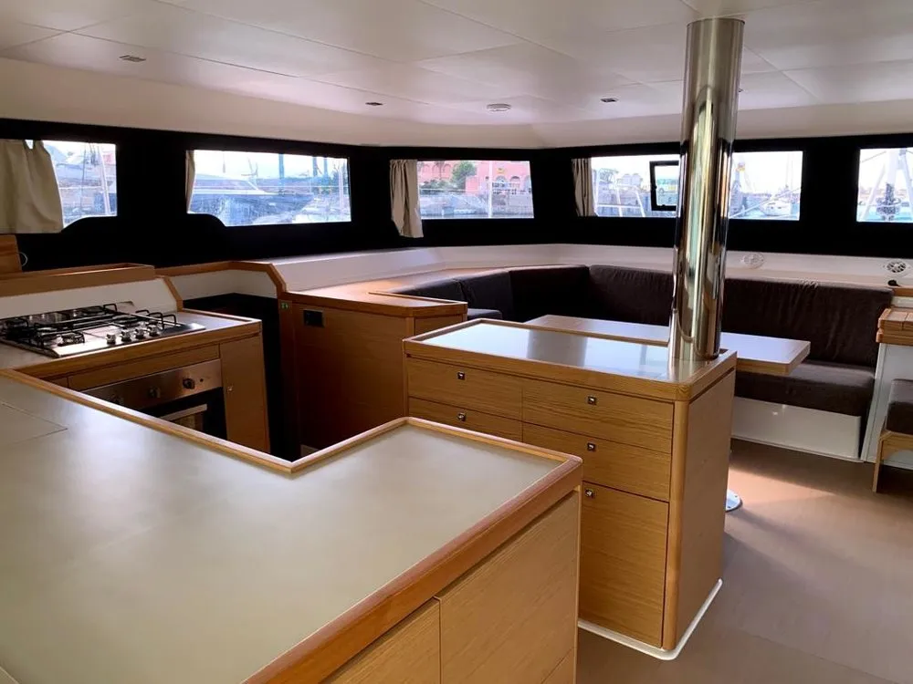 Paradise Planet, a Dufour 48 Catamaran catamaran at Marsala, Italy