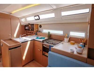 Galley of Tento, a Jeanneau Sun Odyssey 410 sailboat at Municipal Unit of Rhodes, Greece