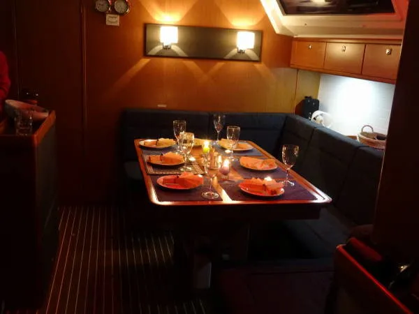 Salon of Rea, a Bavaria Cruiser 46 sailboat at Municipal Unit of Lefkada, Greece