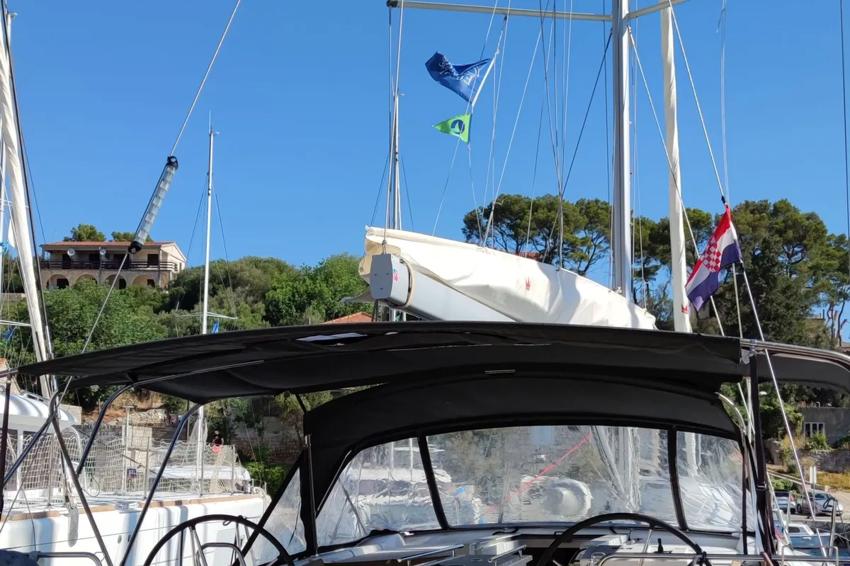 Deck of Everest, a Beneteau Oceanis 46.1 sailboat at Rogač, Croatia