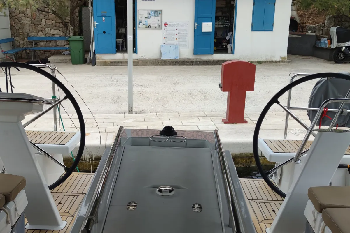 Cockpit of Everest, a Beneteau Oceanis 46.1 sailboat at Rogač, Croatia