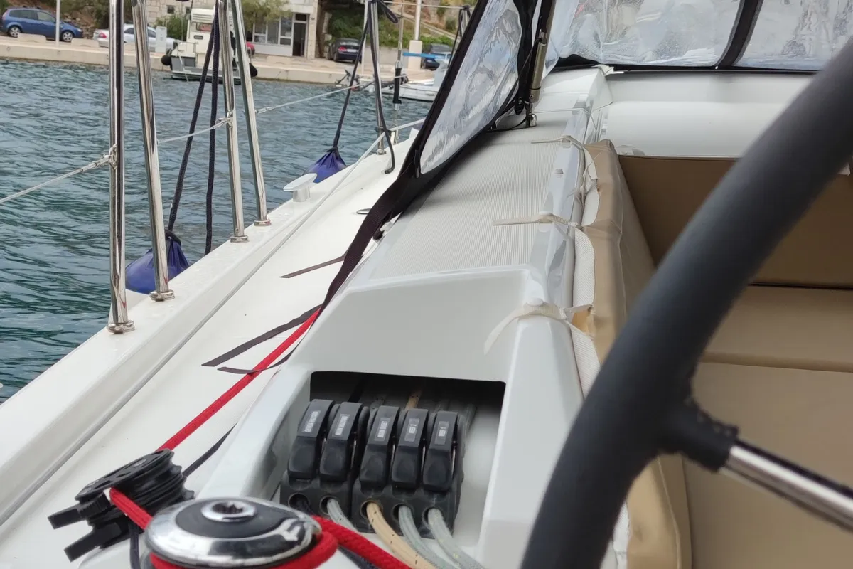 Cockpit of Everest, a Beneteau Oceanis 46.1 sailboat at Rogač, Croatia