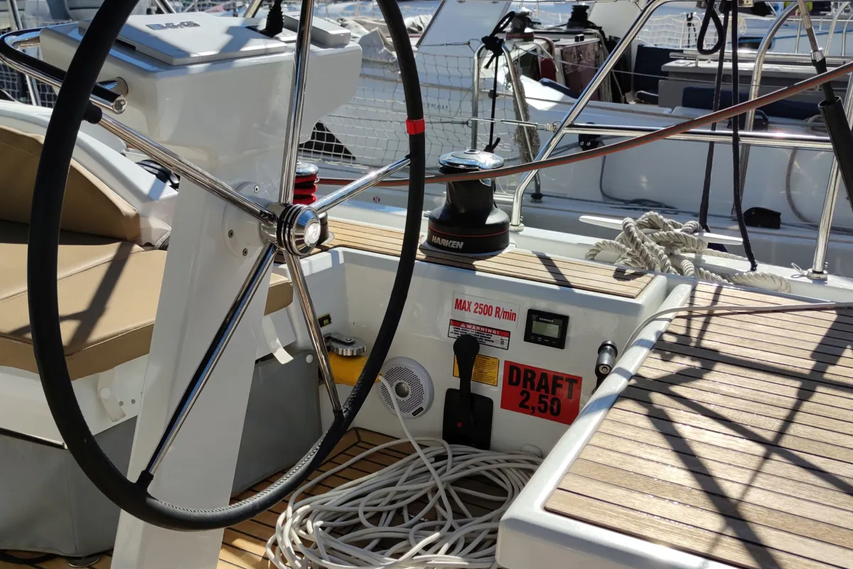 Cockpit of Everest, a Beneteau Oceanis 46.1 sailboat at Rogač, Croatia