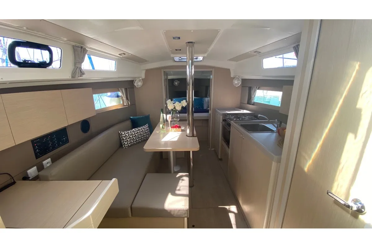 Salon of Polis, a Beneteau Oceanis 35.1 sailboat at Rosignano Solvay, Italy