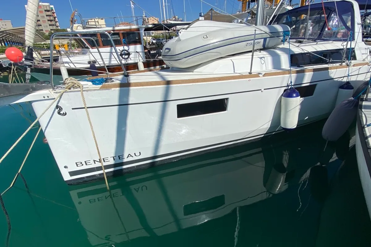Exterior view of Polis, a Beneteau Oceanis 35.1 sailboat at Rosignano Solvay, Italy