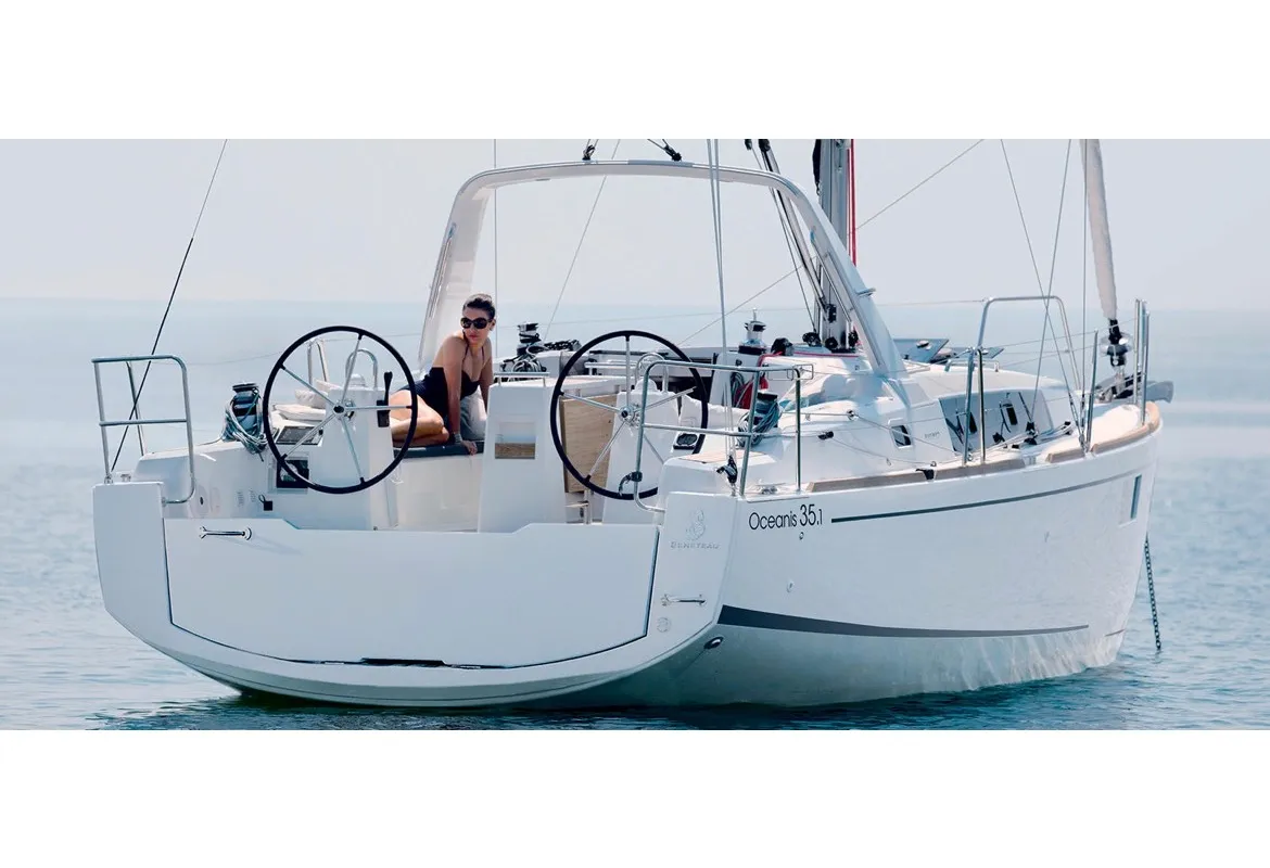 Exterior view of Polis, a Beneteau Oceanis 35.1 sailboat at Rosignano Solvay, Italy