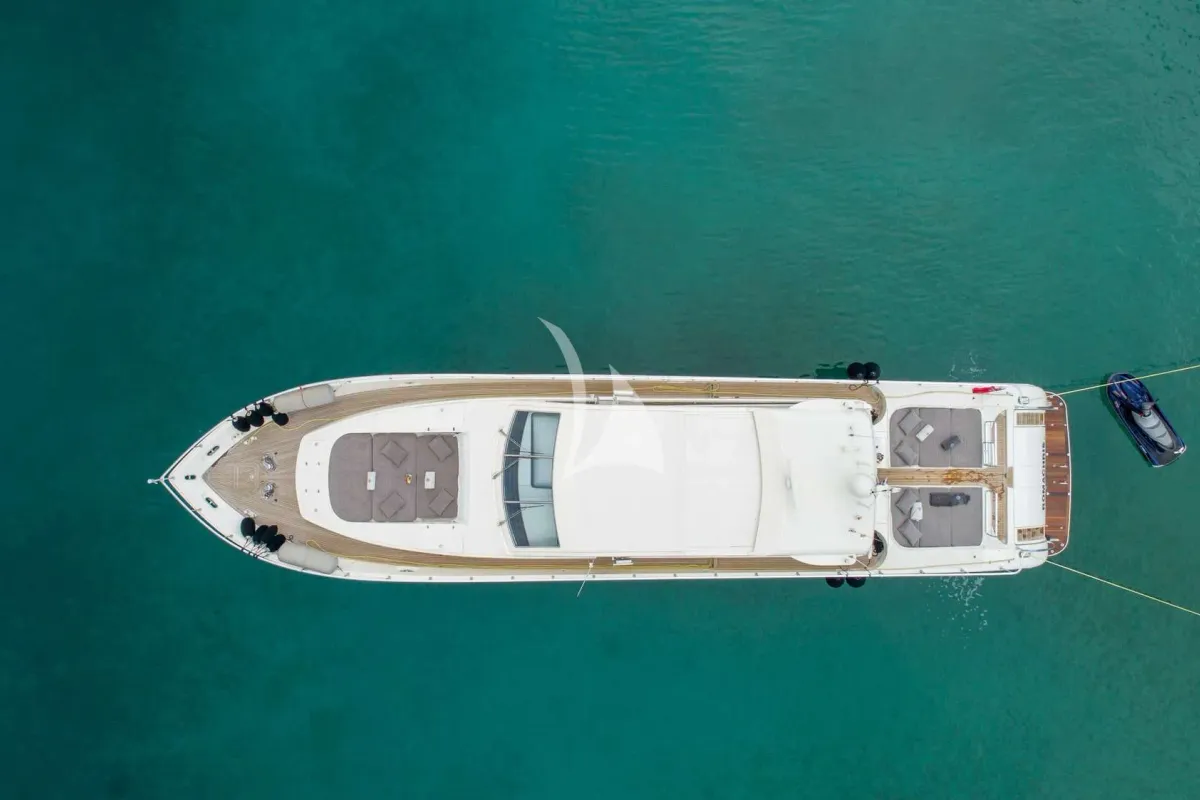 Exterior view of Atrato, a Gulet Arno Leopard 27 motor yacht at Athens, Greece