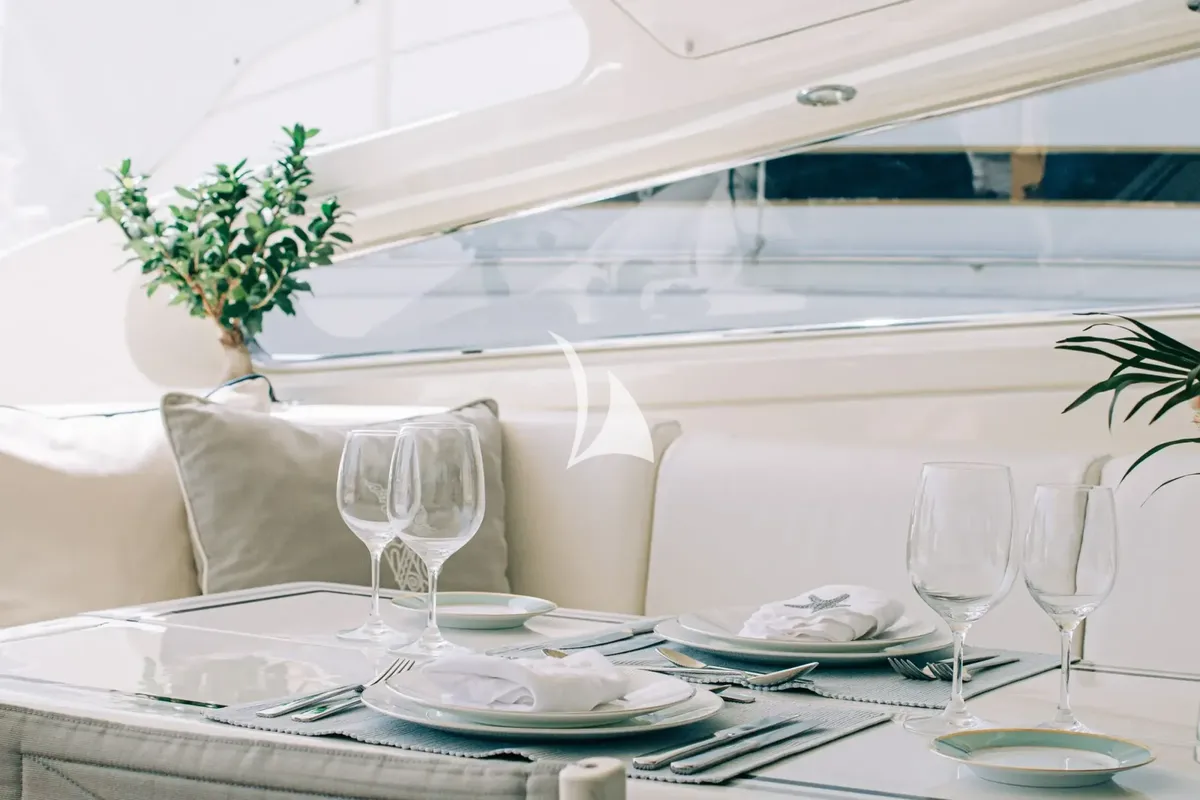 Deck of Atrato, a Gulet Arno Leopard 27 motor yacht at Athens, Greece