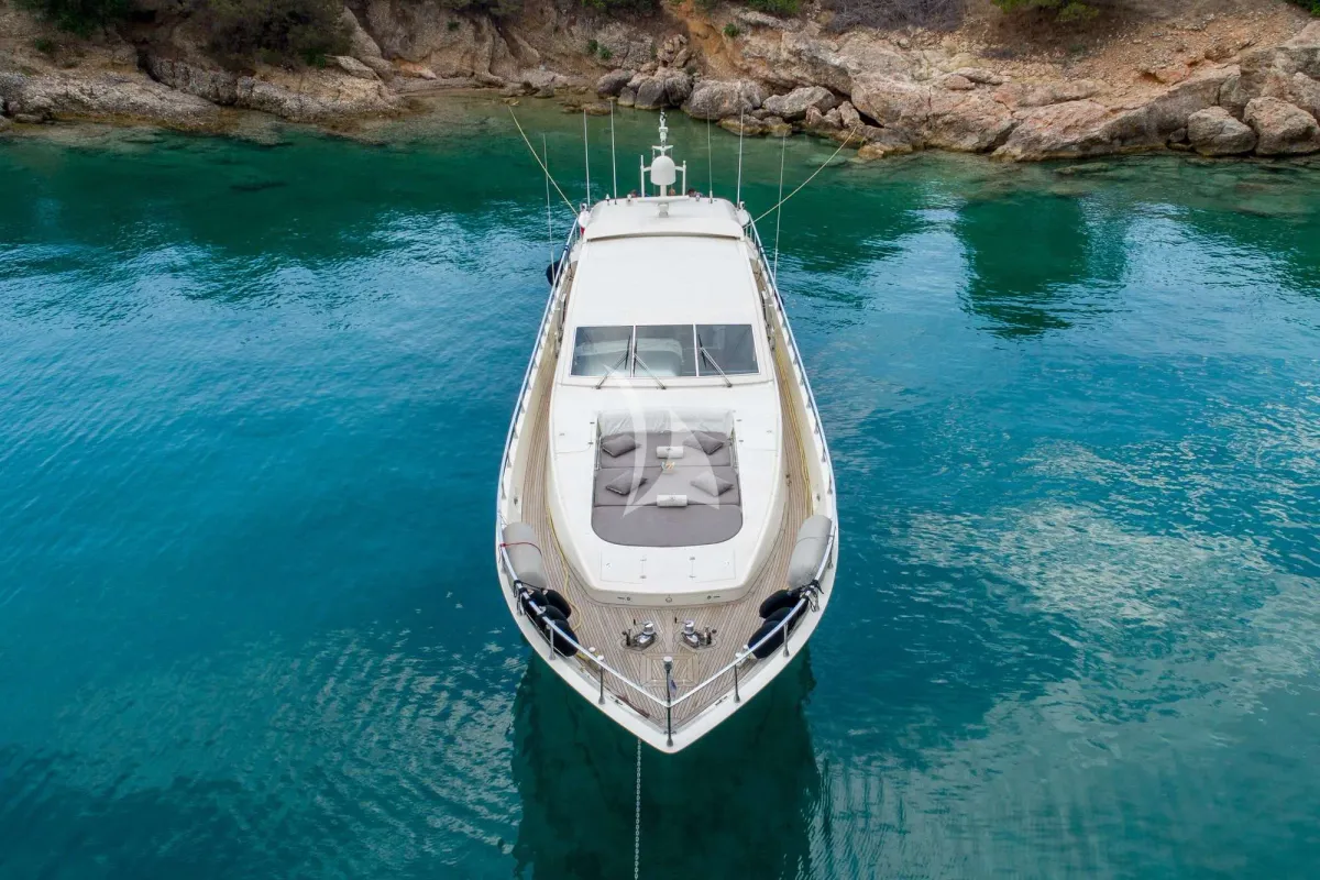 Exterior view of Atrato, a Gulet Arno Leopard 27 motor yacht at Athens, Greece