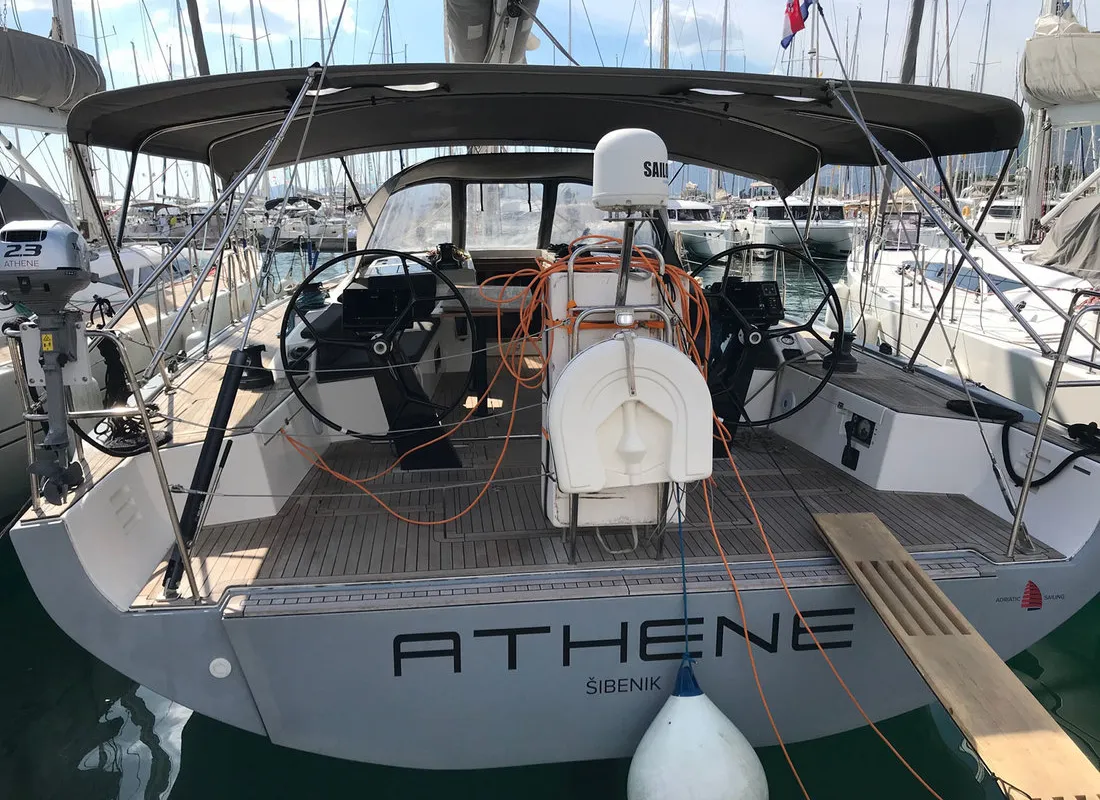Exterior view of Athene, a More 55 sailboat at Grad Kaštela, Croatia