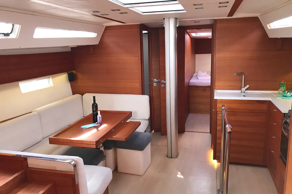 Salon of Athene, a More 55 sailboat at Grad Kaštela, Croatia