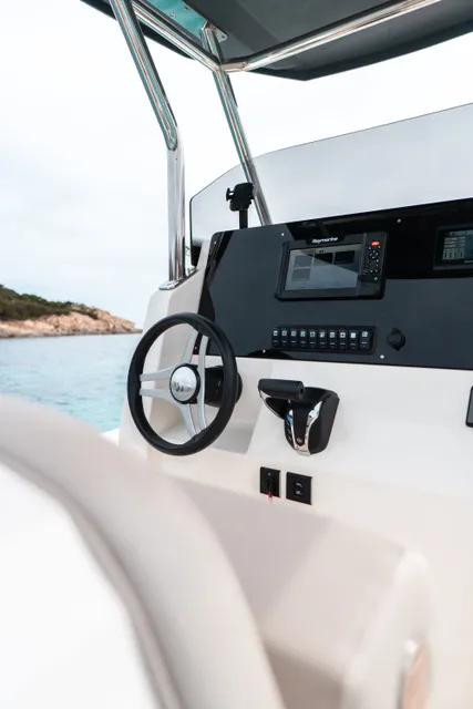 Cockpit of Cap Open 2026, a Gulet Motorboat motorboat at Poltu Quatu, Italy