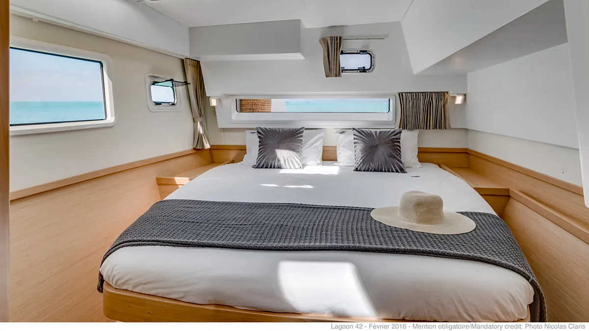 Cabin on Sunsail Lagoon 424 Classic, a Lagoon 42 catamaran at Municipal Unit of Lefkada, Greece