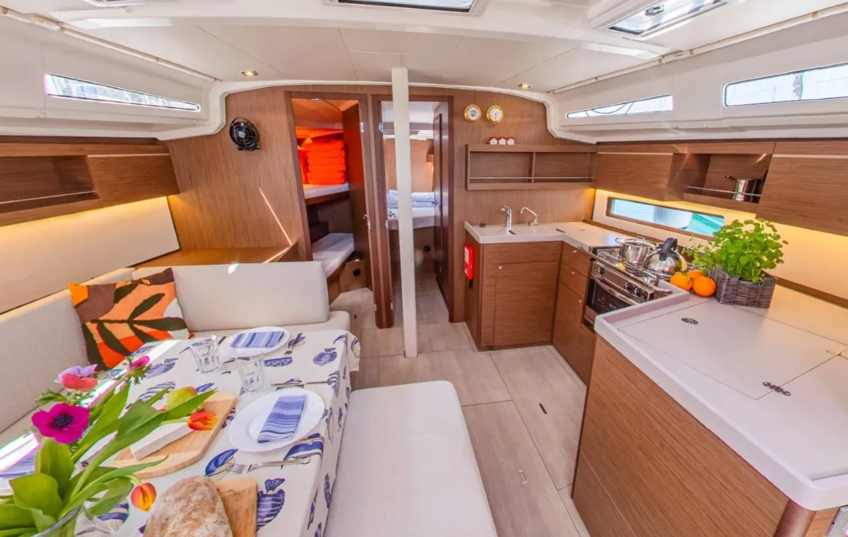 Salon of Starlight, a Beneteau Oceanis 40.1 sailboat at Općina Medulin, Croatia