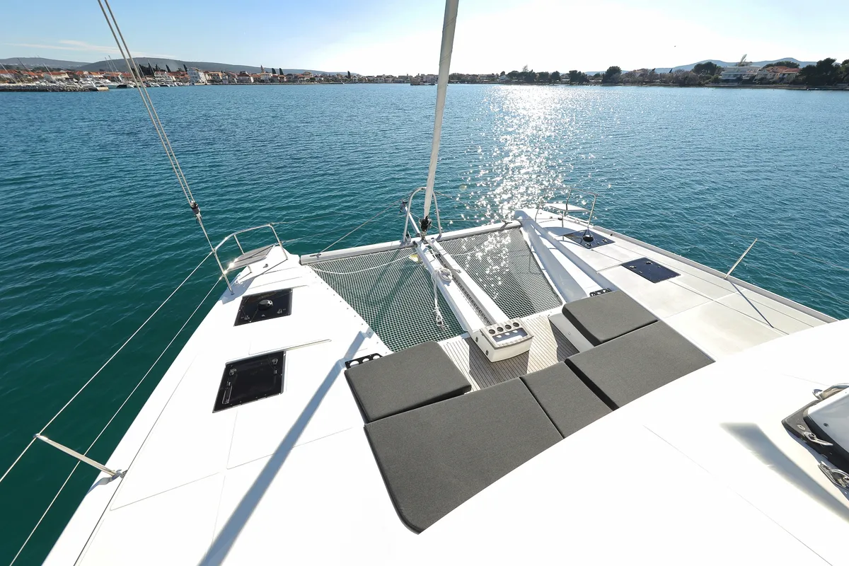 Deck of Disonesto, a Lagoon 51 catamaran at Općina Sukošan, Croatia