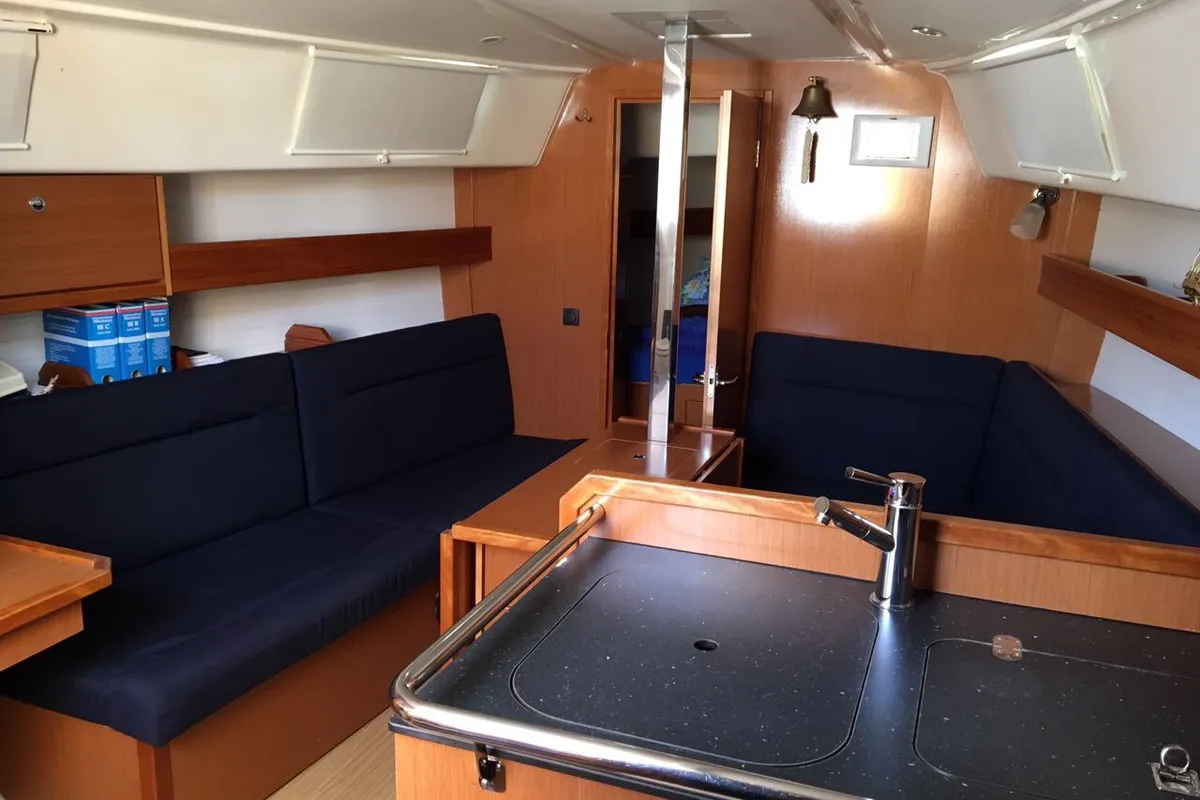 Galley of Nici, a Bavaria Cruiser 32 sailboat at Općina Vrsar, Croatia