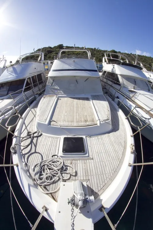 Deck of Holiday, a Staryacht 1670 motorboat at Primošten, Croatia