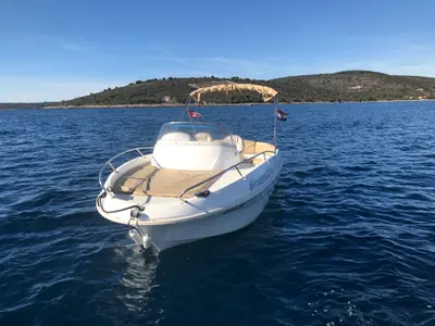Exterior view of Beneteau Flyer 550, a motorboat at Trogir, Croatia