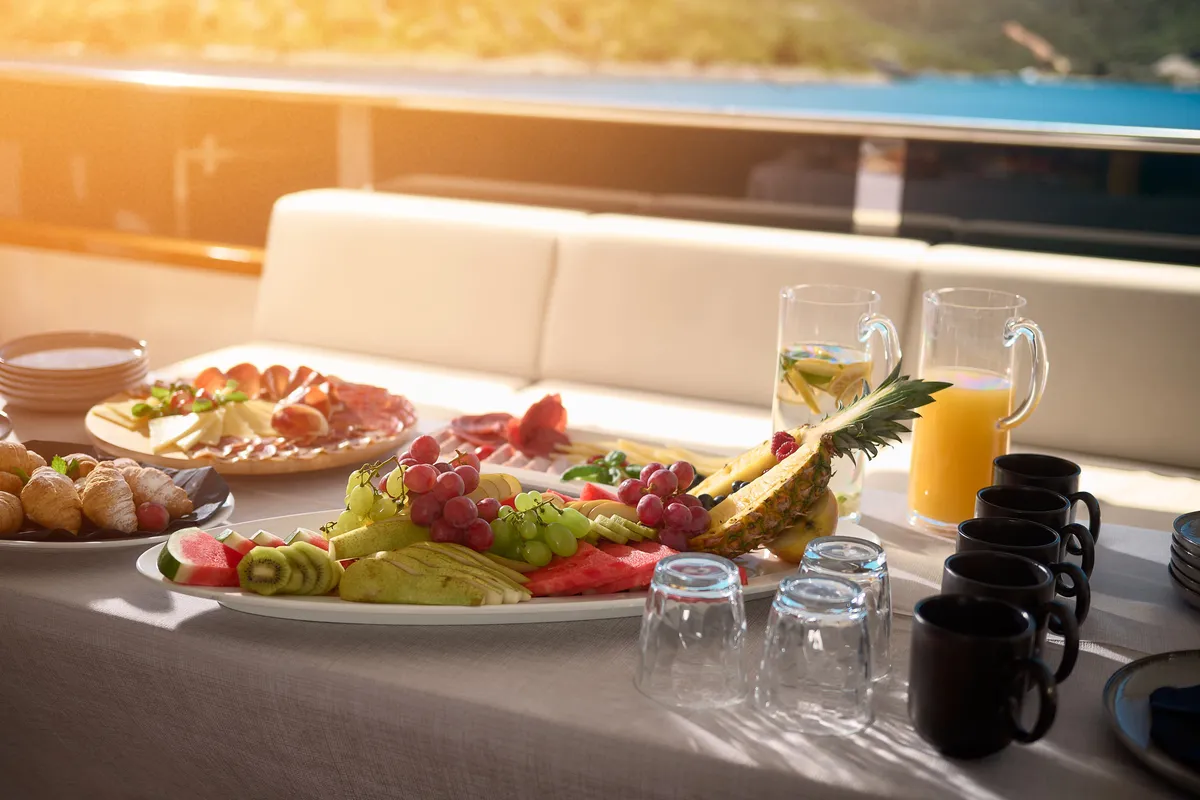 Deck of Cristal, a Gulet Motoryacht motor yacht at Split, Croatia