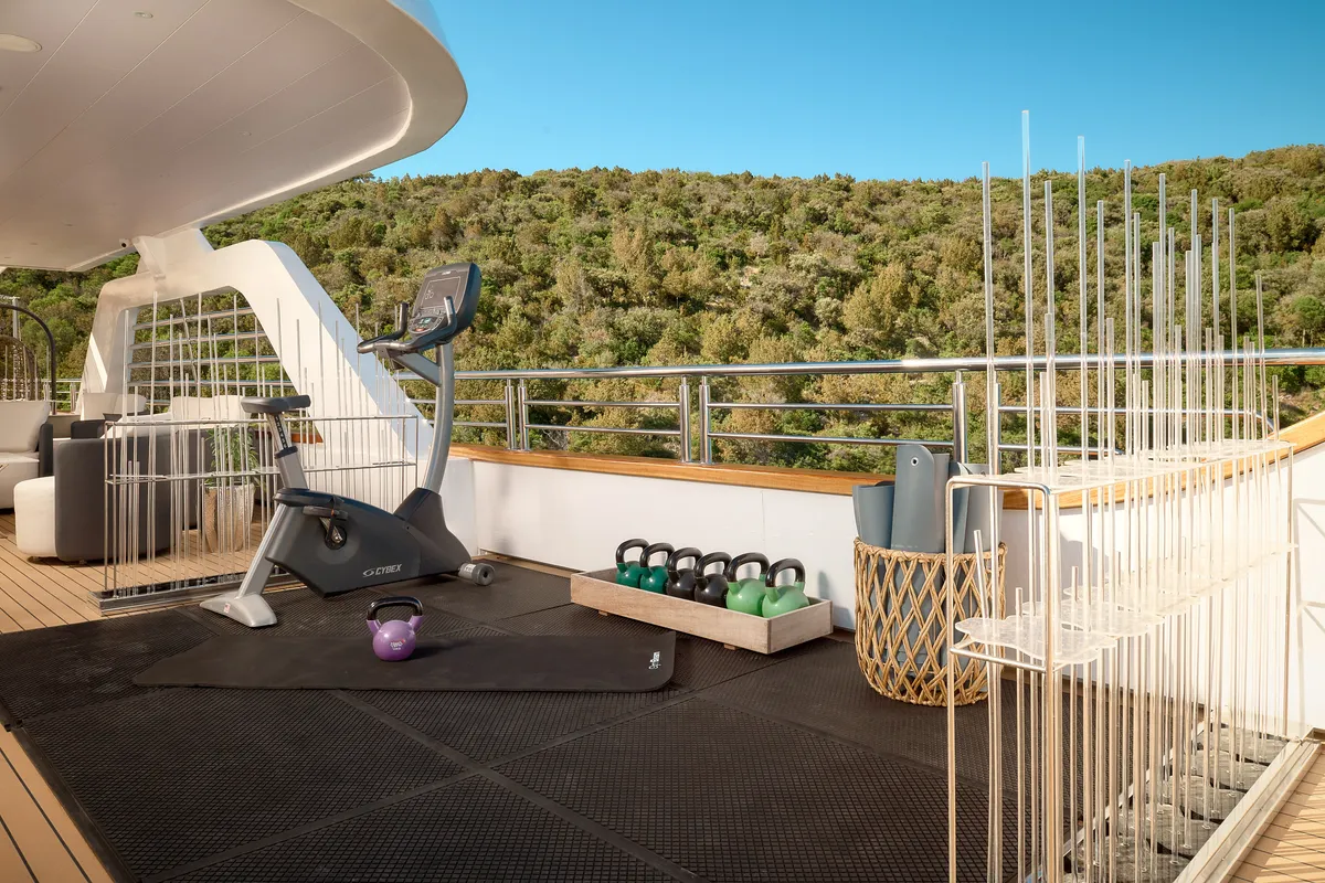 Deck of Cristal, a Gulet Motoryacht motor yacht at Split, Croatia