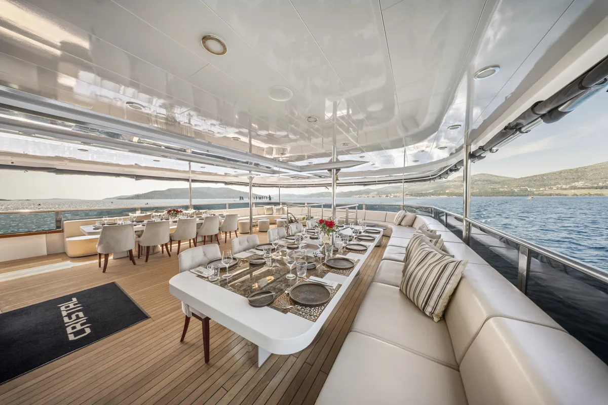 Deck of Cristal, a Gulet Motoryacht motor yacht at Split, Croatia