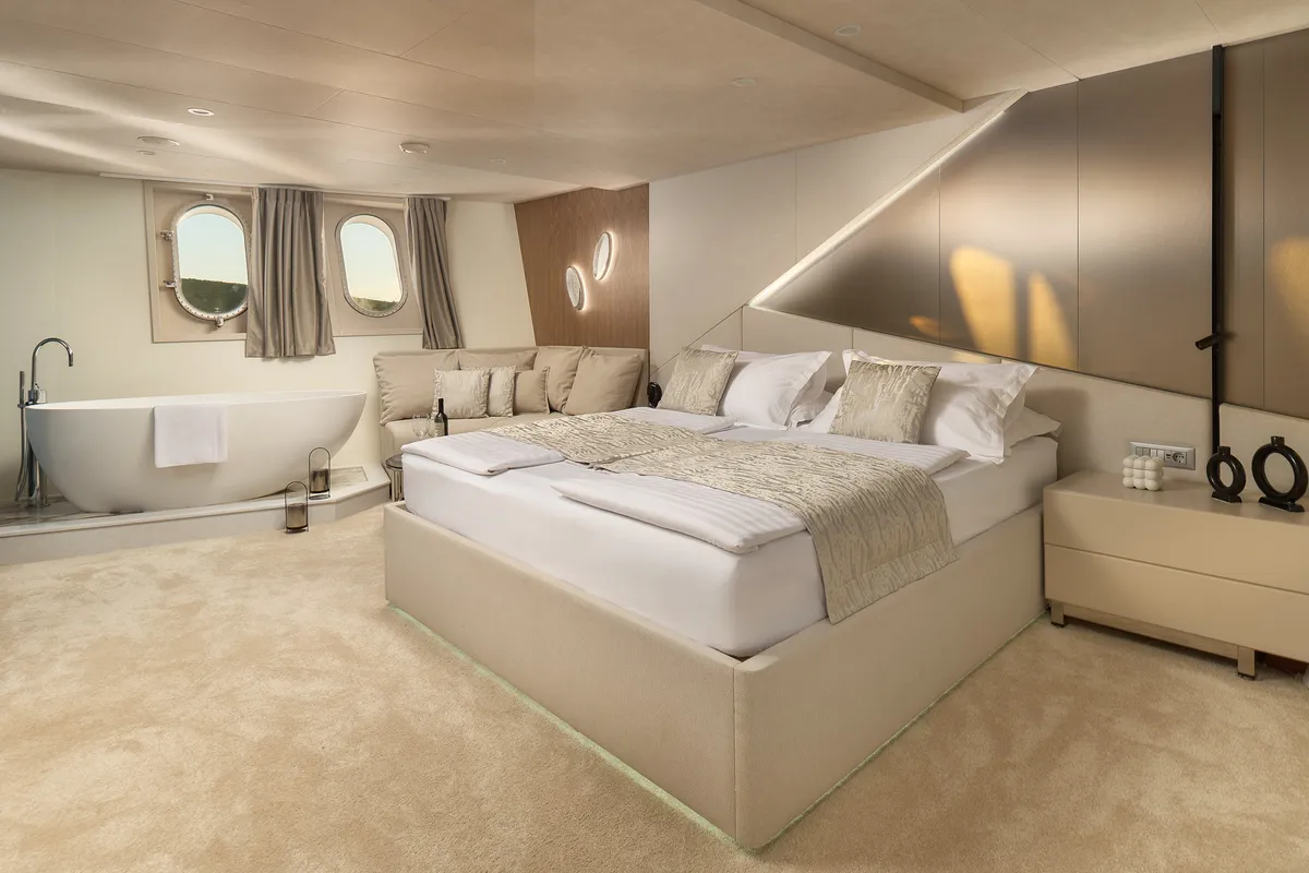 Cabin on Cristal, a Gulet Motoryacht motor yacht at Split, Croatia