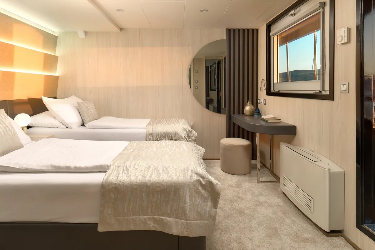 Cabin on Cristal, a Gulet Motoryacht motor yacht at Split, Croatia