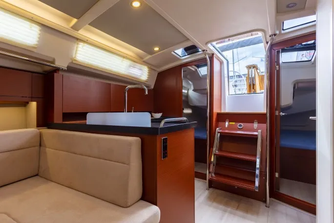 Cabin on Tadeja, a Hanse 388 sailboat at Pula, Croatia