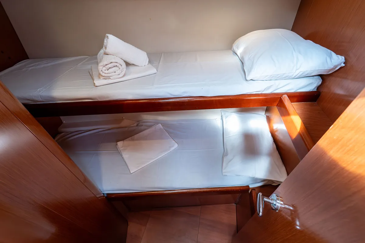 Cabin on Errika, a Beneteau Oceanis 43 sailboat at Kavala, Greece