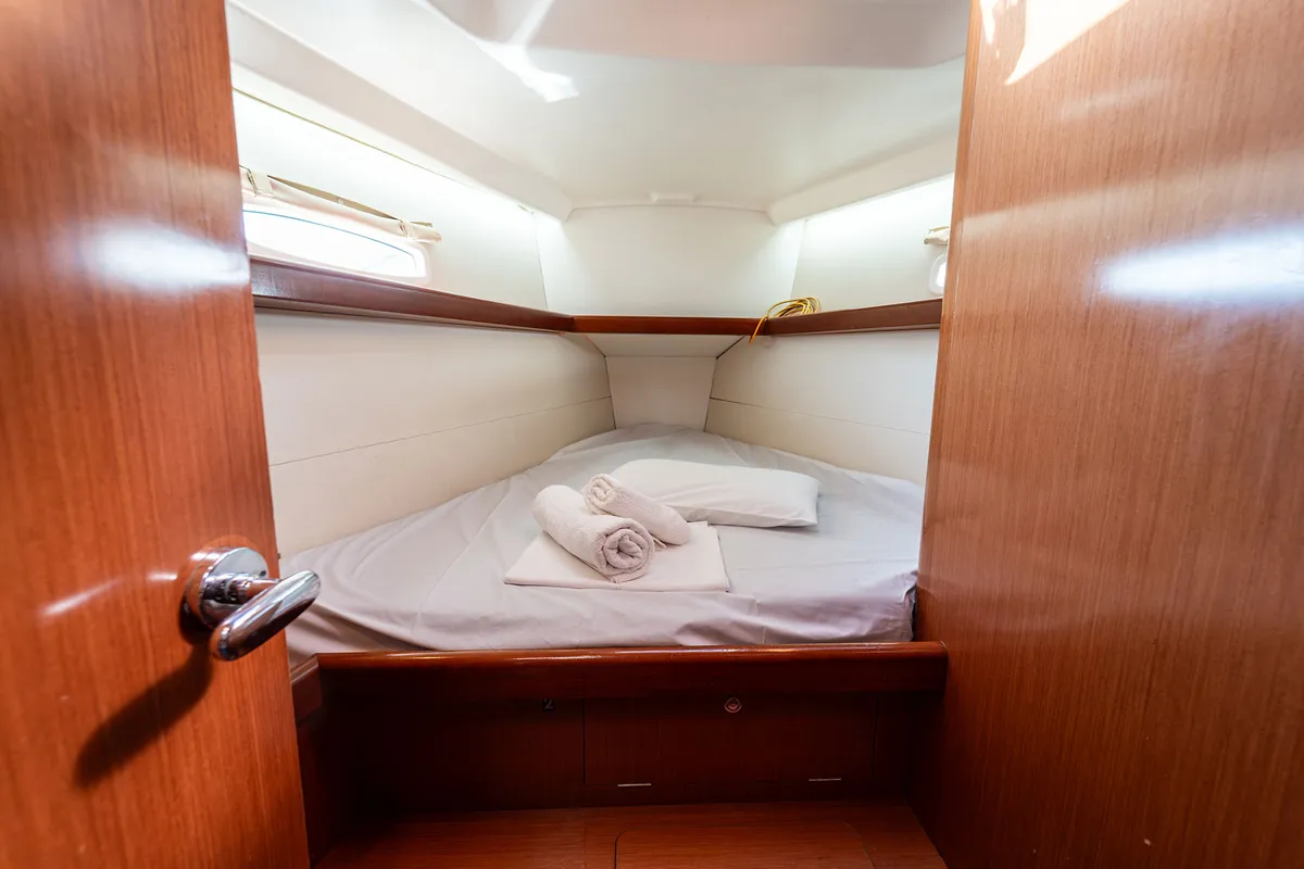 Cabin on Errika, a Beneteau Oceanis 43 sailboat at Kavala, Greece