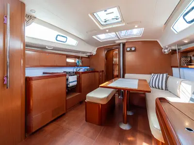Salon of Errika, a Beneteau Oceanis 43 sailboat at Kavala, Greece