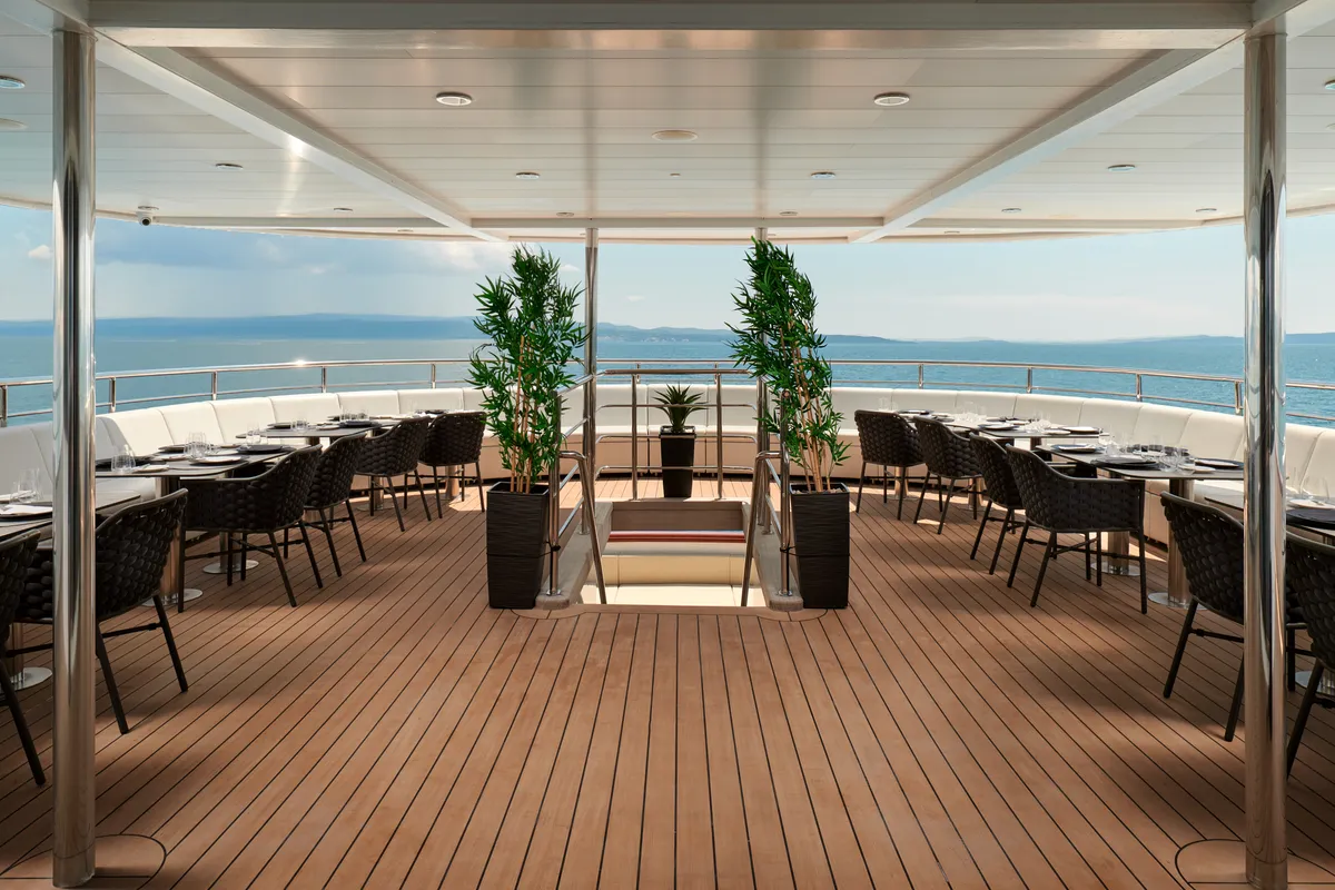 Deck of Ohana, a Gulet Motoryacht motor yacht at Split, Croatia