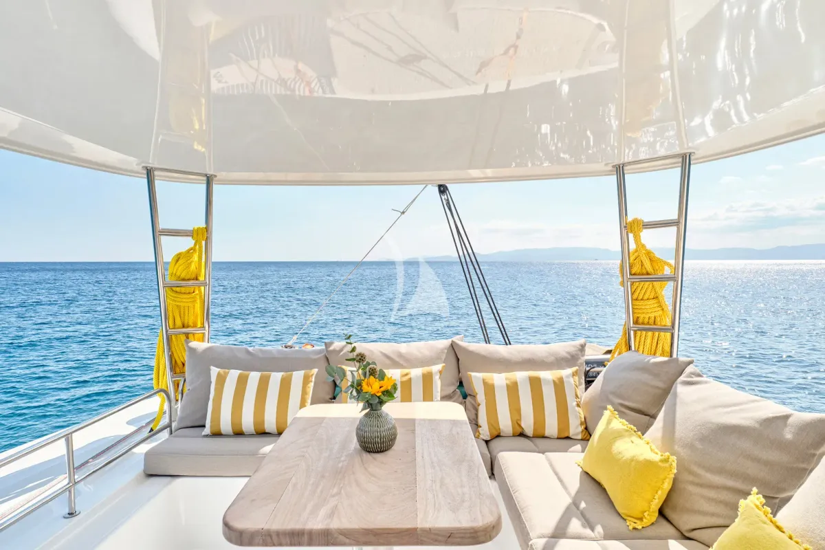 Efkrati, a Lagoon 51 catamaran at Athens, Greece