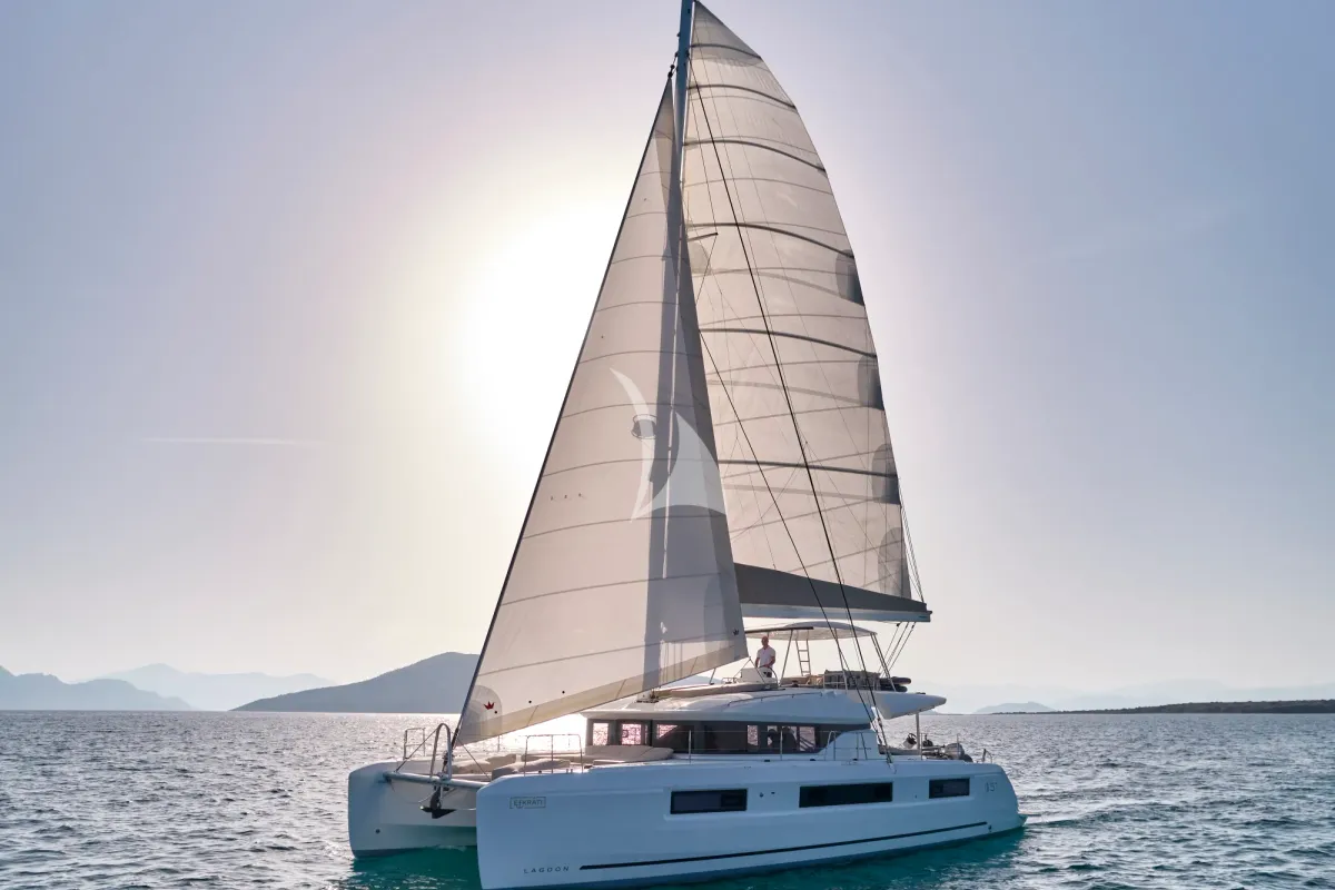 Efkrati, a Lagoon 51 catamaran at Athens, Greece