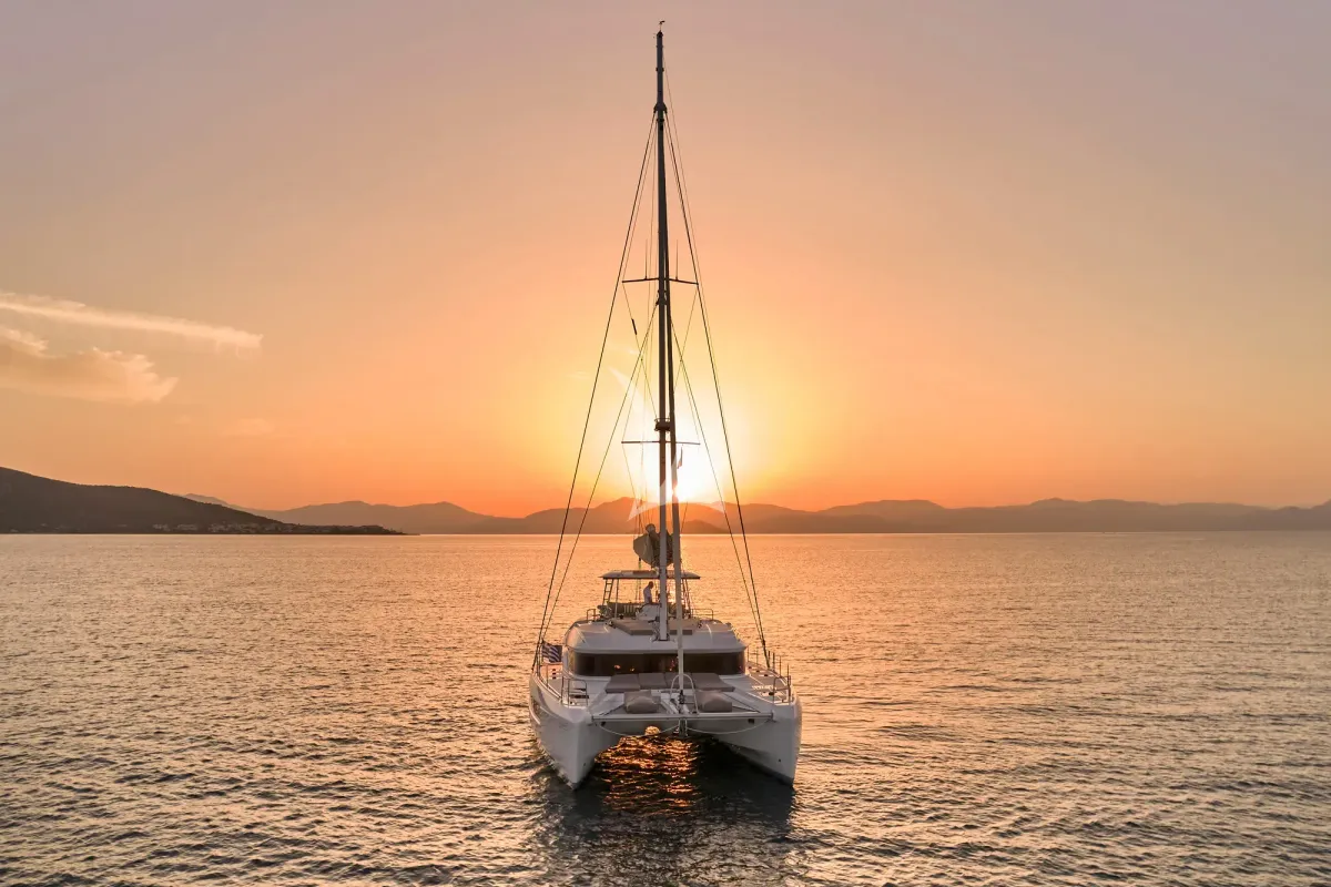 Efkrati, a Lagoon 51 catamaran at Athens, Greece