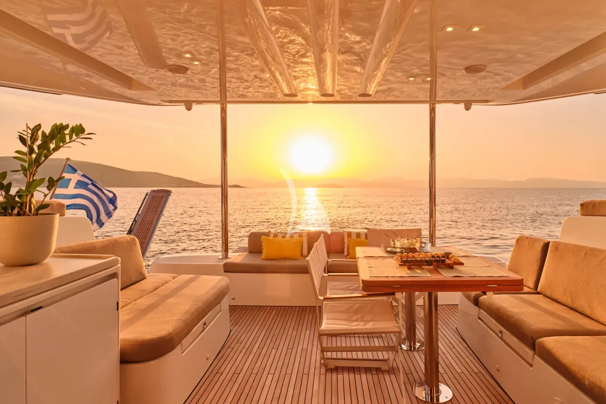 Efkrati, a Lagoon 51 catamaran at Athens, Greece