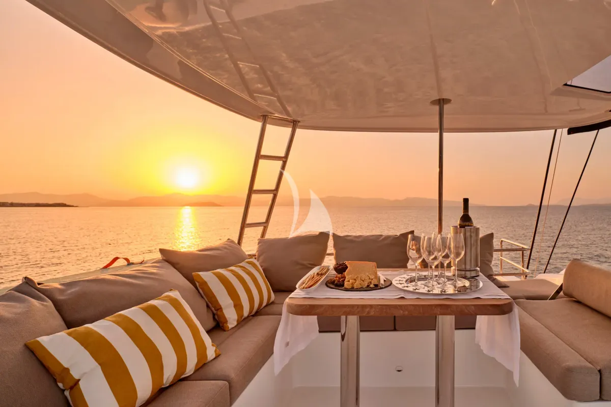 Efkrati, a Lagoon 51 catamaran at Athens, Greece