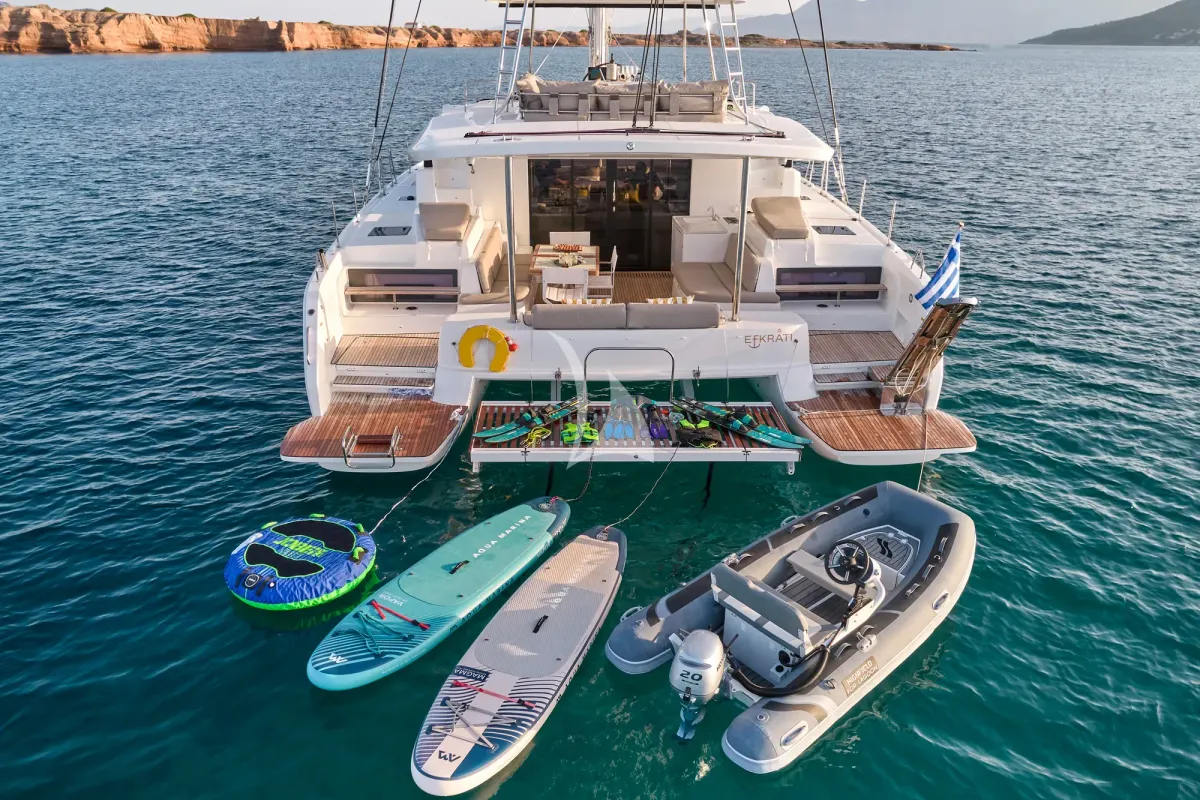 Efkrati, a Lagoon 51 catamaran at Athens, Greece