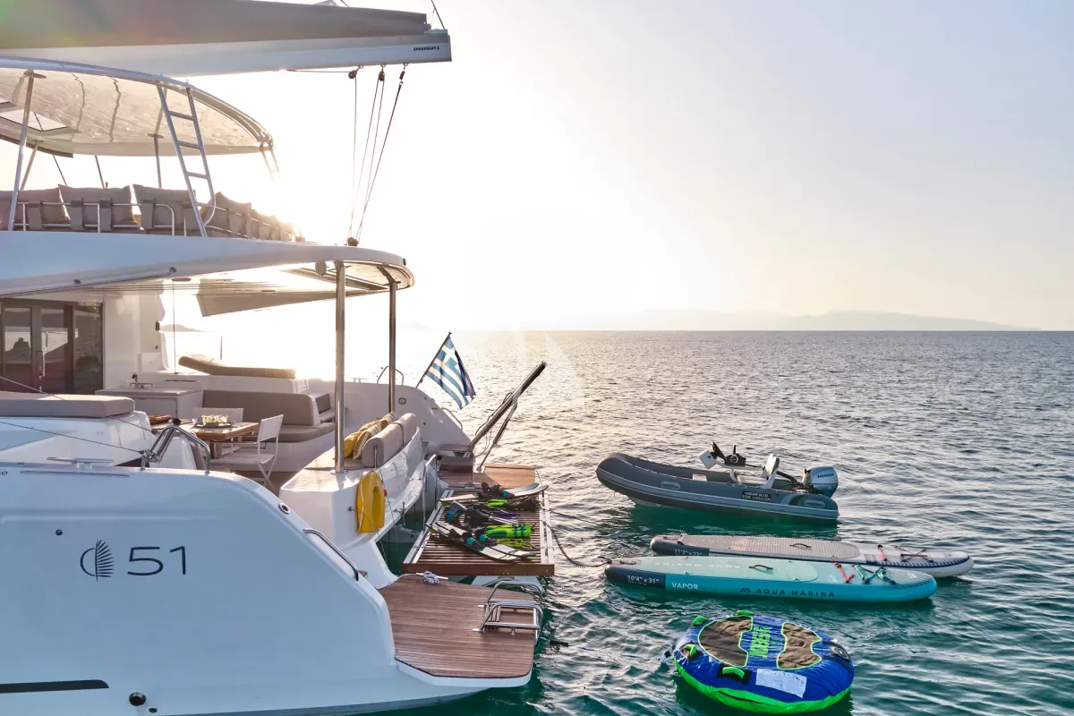 Efkrati, a Lagoon 51 catamaran at Athens, Greece
