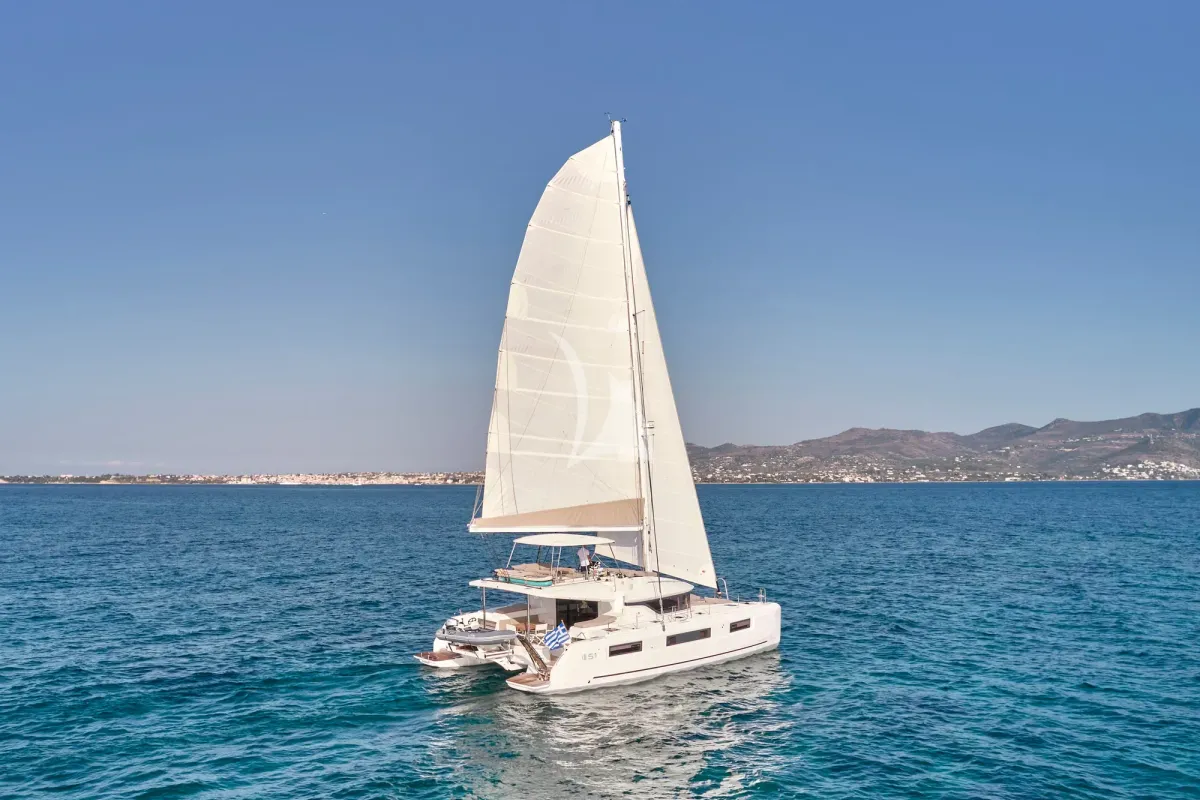 Efkrati, a Lagoon 51 catamaran at Athens, Greece