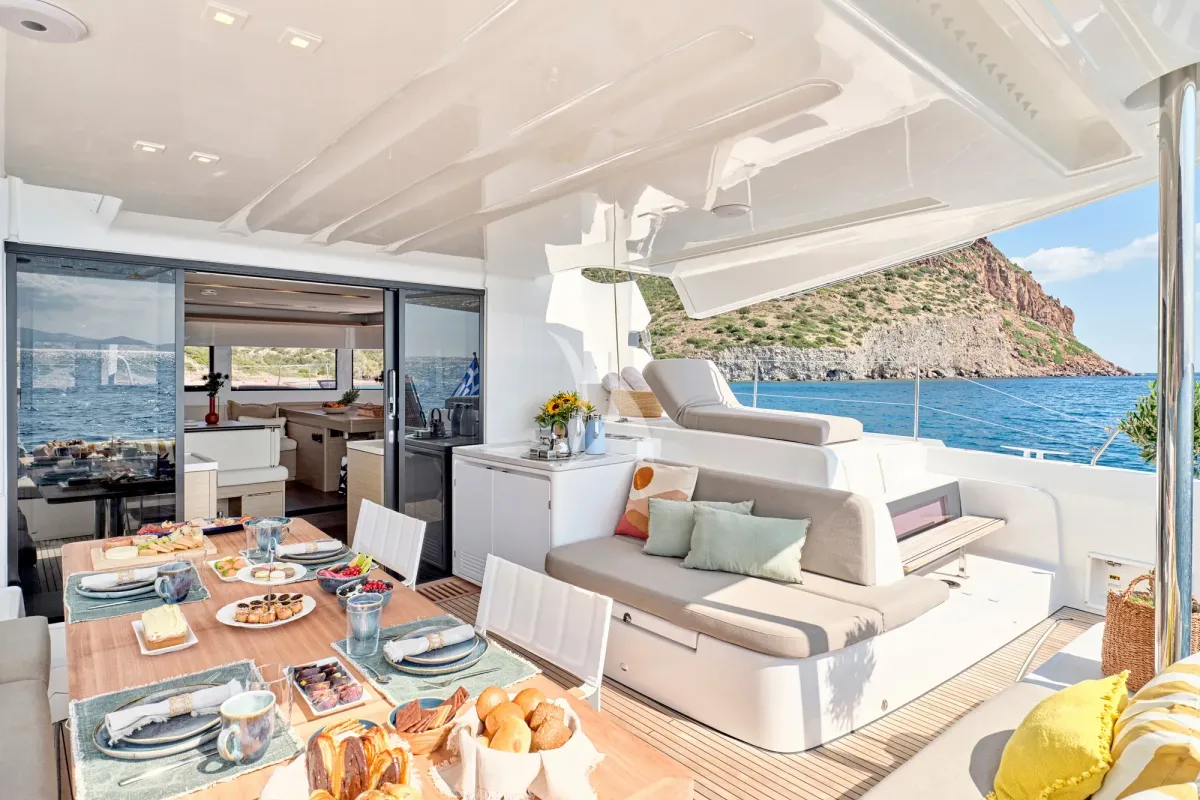 Efkrati, a Lagoon 51 catamaran at Athens, Greece