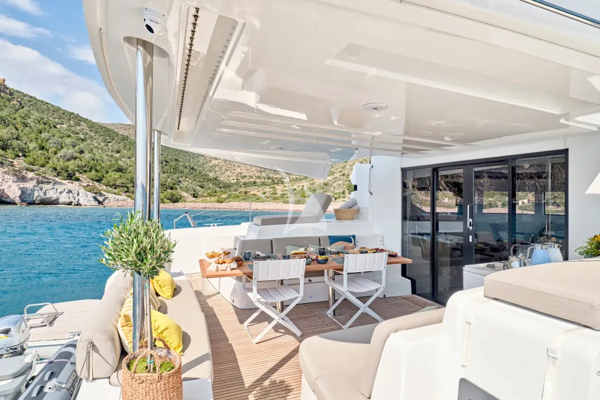 Efkrati, a Lagoon 51 catamaran at Athens, Greece