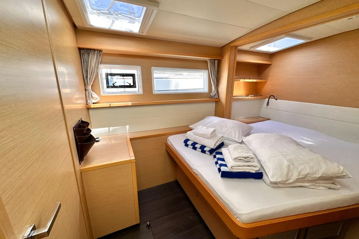 Cabin on Madonna of Adriatic, a Lagoon 52 F catamaran at Split, Croatia