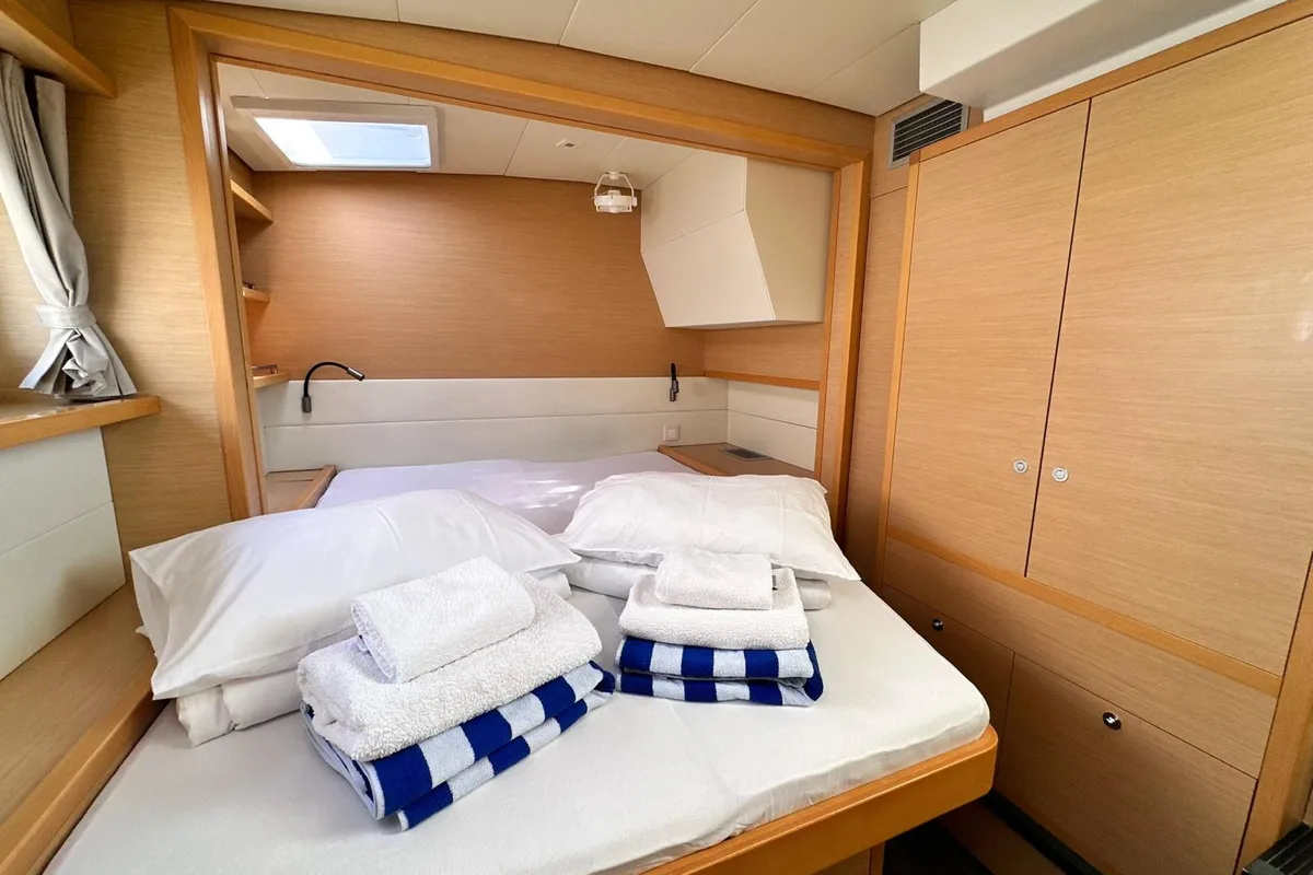 Cabin on Madonna of Adriatic, a Lagoon 52 F catamaran at Split, Croatia