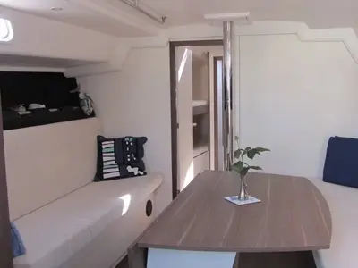 Salon of Premium, a Dehler Varianta 44 sailboat at Rosignano Solvay, Italy