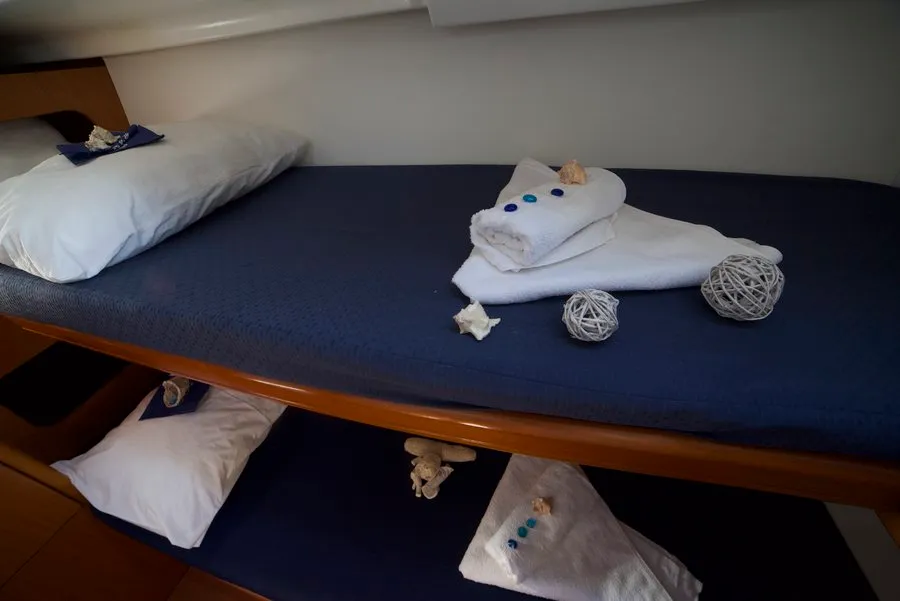 Cabin on Azzuro, a Beneteau Cyclades 50.5 sailboat at Athens, Greece