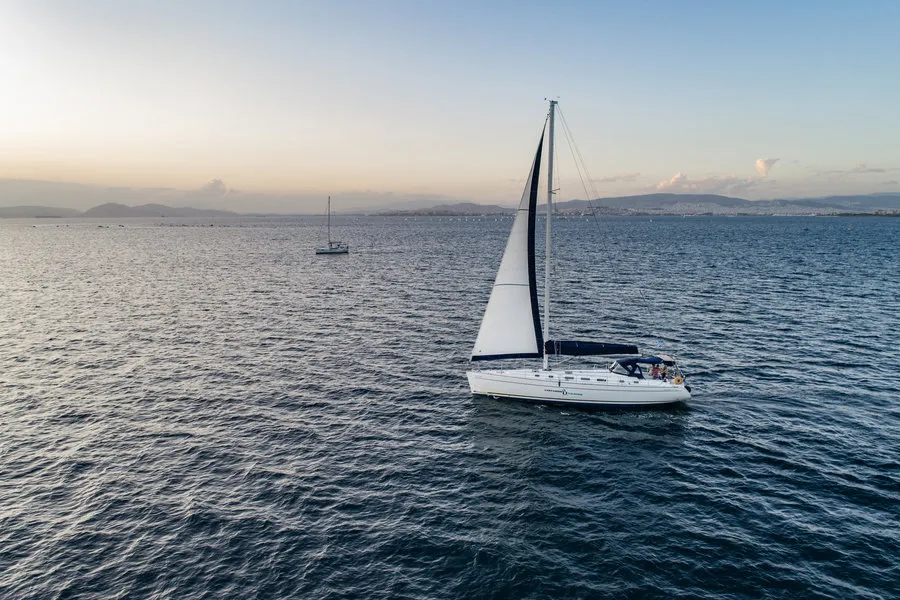 Exterior view of Azzuro, a Beneteau Cyclades 50.5 sailboat at Athens, Greece