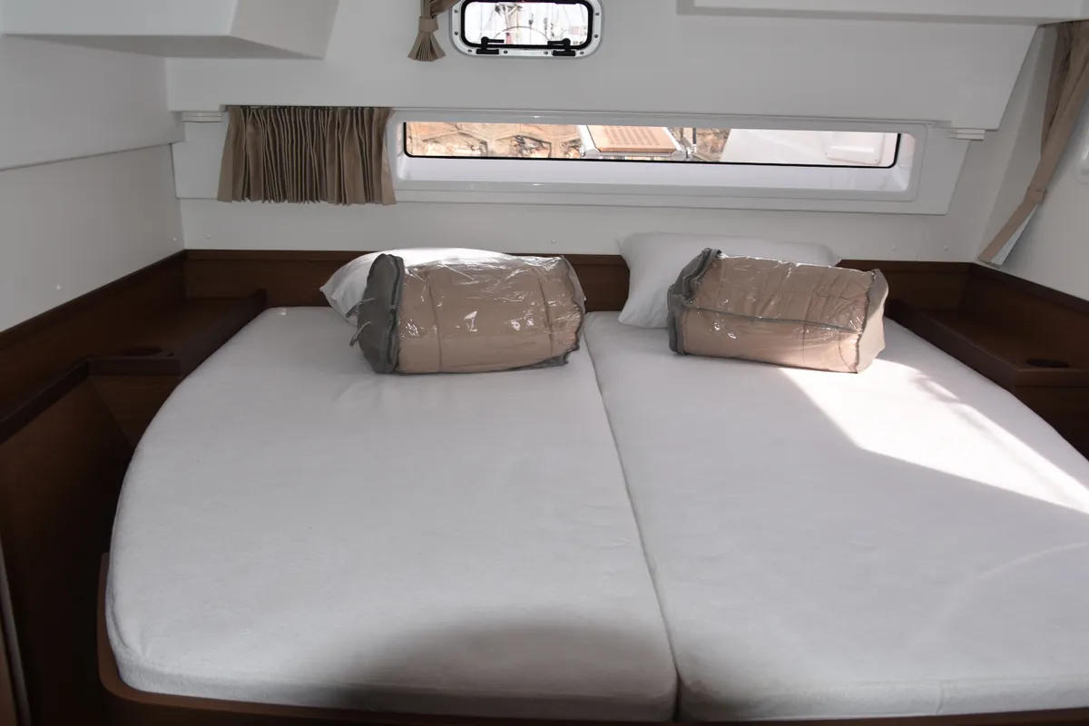 Cabin on Lagoon 42, a catamaran at Skiathos, Greece