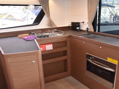 Galley of Lagoon 42, a catamaran at Skiathos, Greece