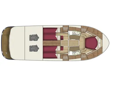 Floor plan of no name, a SAS - Vektor Adriana 44 motorboat at Općina Sukošan, Croatia